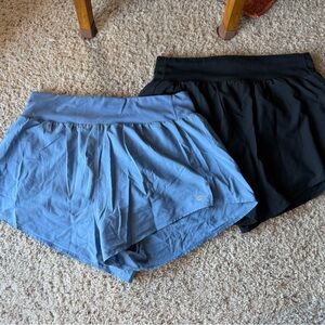 Fabletics Women's Athletic Shorts in Blue and Black